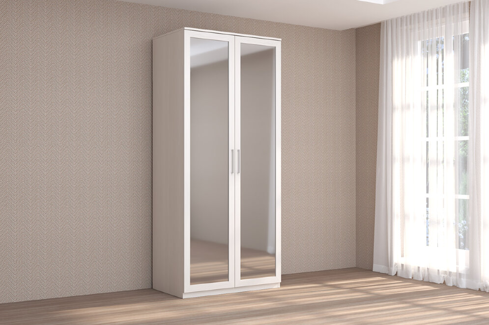 Шкаф 2 двери с зеркалом КЭТ-4, бодега  