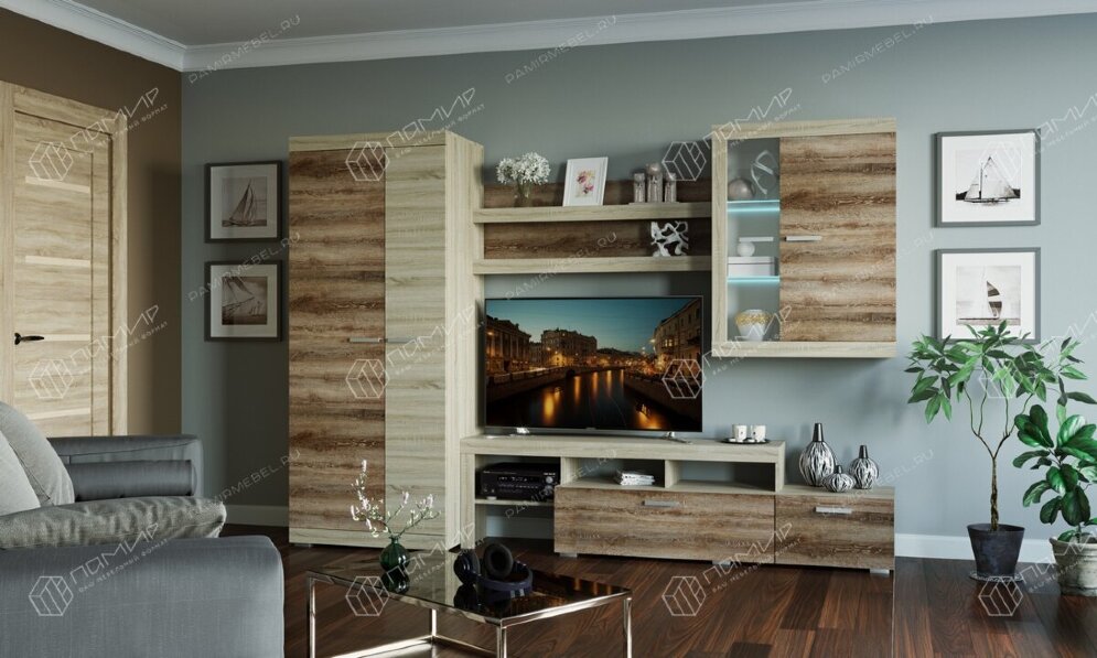 Шкаф ШС-800 Соната, Сонома/Сакраменто 