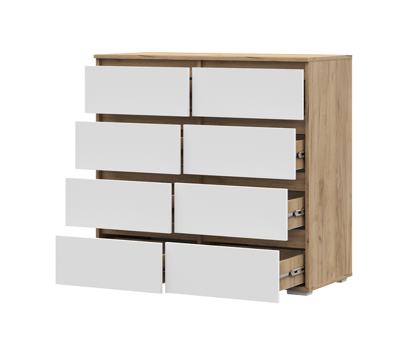 Комод Хелен КМ 04, дуб крафт золото - белый 