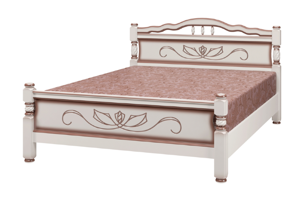 Кровать из массива Карина-5, дуб молочный 