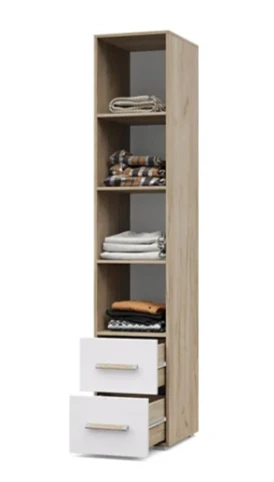 Пенал с ящиками Виора, Серый дуб/Белый 