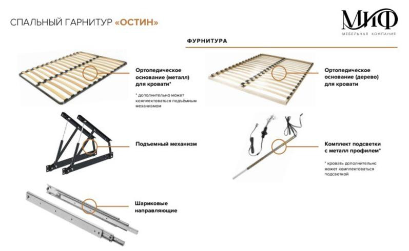 Кровать двуспальная парящая Остин 