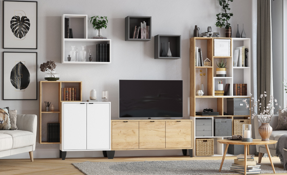 Тумба для ТВ Гира ГТ-1, Дуб крафт золотой 