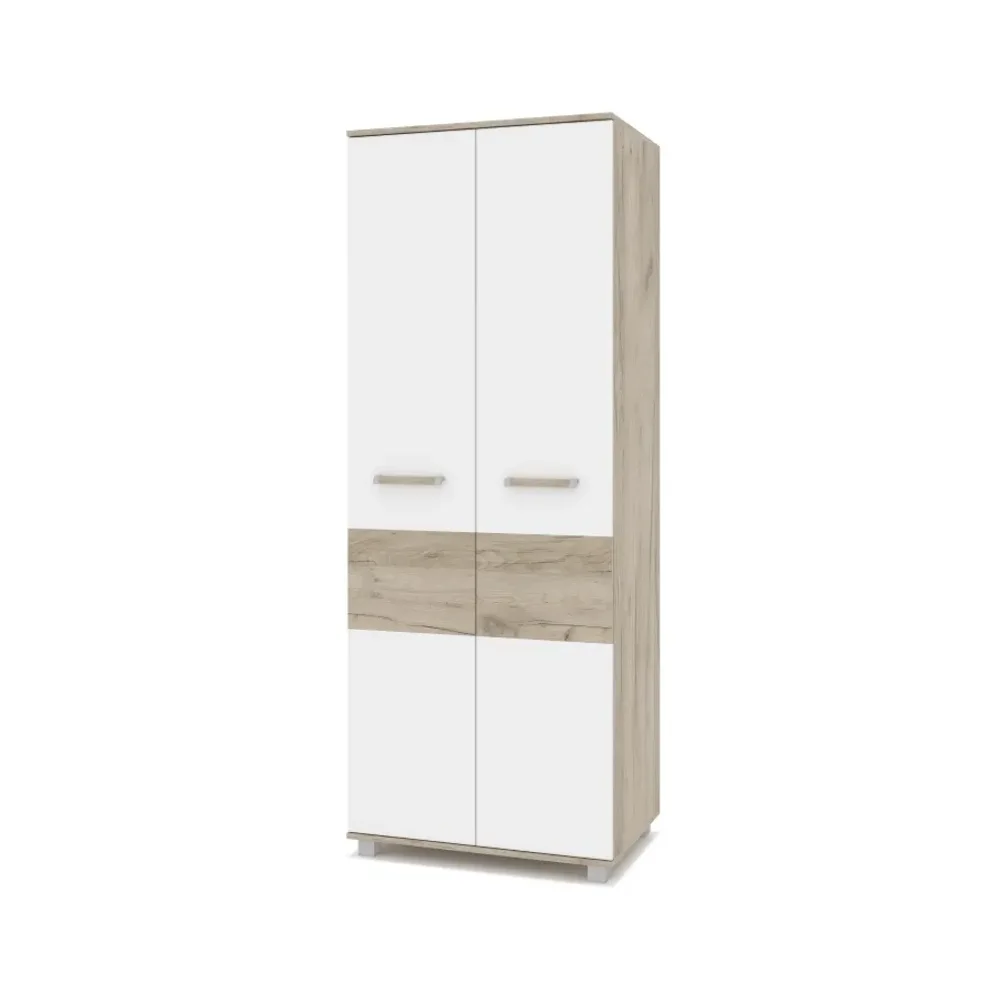 Шкаф двустворчатый В20 Виора, Серый дуб/Белый 