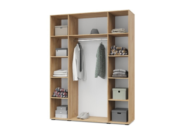 Шкаф 4-х дверный Челси, Дуб золотистый / Графит​