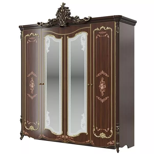 Шкаф 4-х дверный Шейх, Орех 