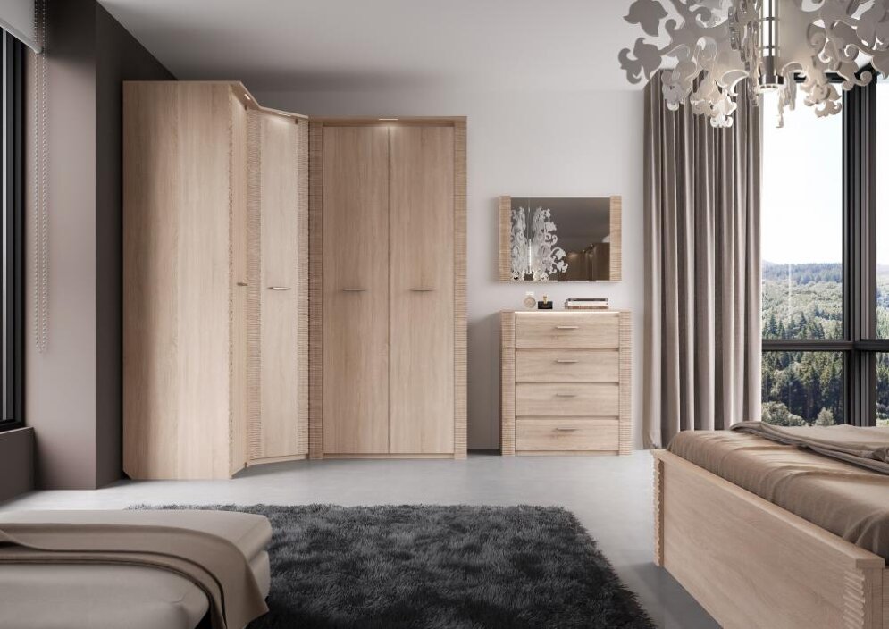 Шкаф угловой Элана, сонома (спальня)   