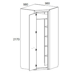 Шкаф угловой с полками 97х97 OLIVIA