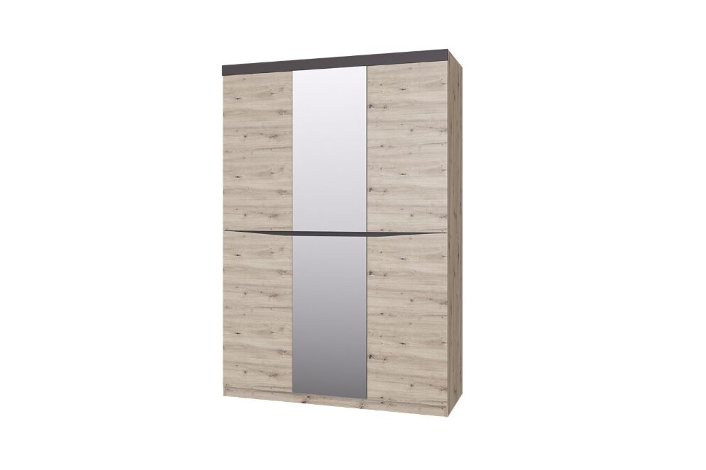 Шкаф 3-х дверный ШР-3 (с зеркалом) Тиана, Дуб Бонифаций/Вольфрам 