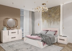 Кровать Палермо, Белый/Беж матовый 