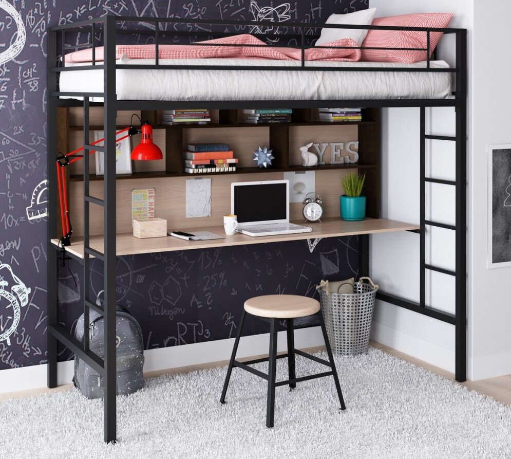 Кровать-чердак Севилья 1.2 с полкой 