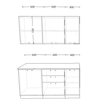 Кухонный гарнитур Белый глянец, 1600 мм (арт. 5) 