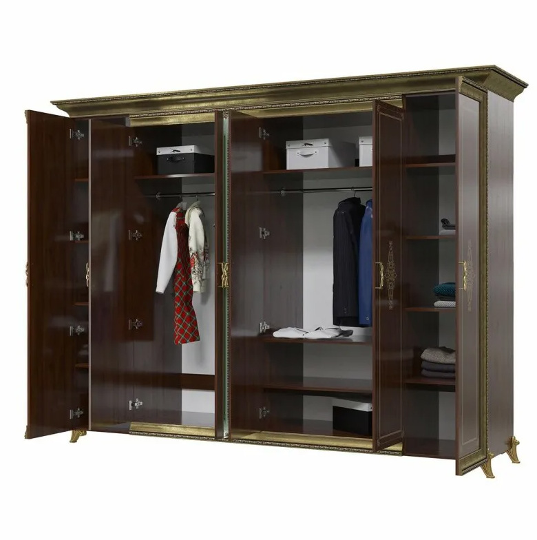 Шкаф 6-и дверный Шейх, Орех 