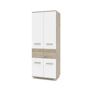 Шкаф двустворчатый В22 Виора, Серый дуб/Белый