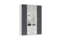 Шкаф 4-х створчатый с зеркалом Фиеста New, Дуб крафт белый / Графит 