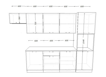 Кухонный гарнитур Белый глянец, 3000 мм (арт. 7) 