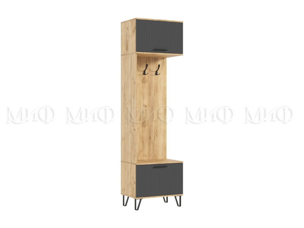 Шкаф с вешалкой Флэш, Графит/Дуб Крафт 
