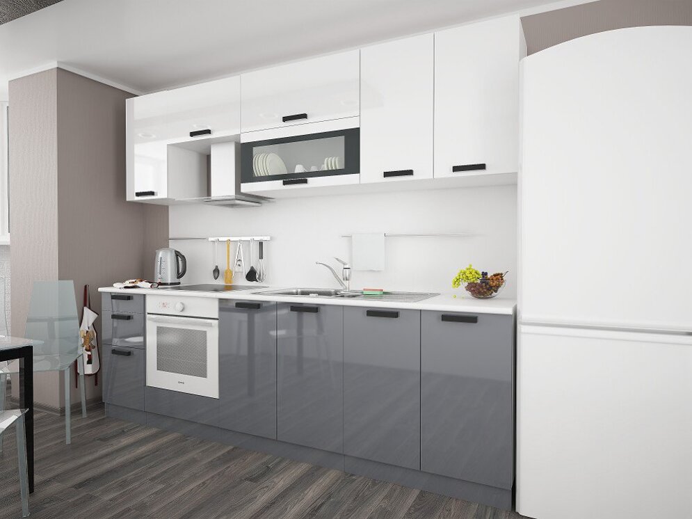 Кухня Аляска белый лёд/серый лёд 