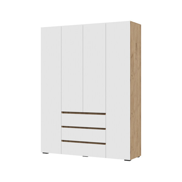 Шкаф 4х створчатый Хелен ШК 05, дуб крафт золото - белый 