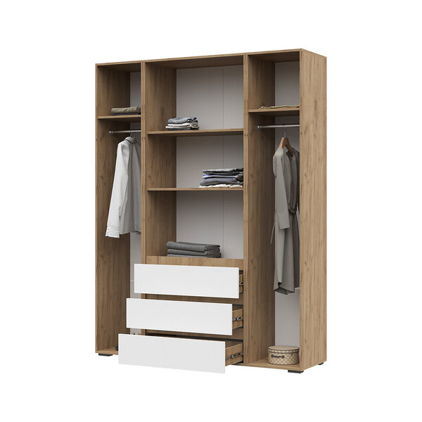 Шкаф 4х створчатый Хелен ШК 05, дуб крафт золото - белый 