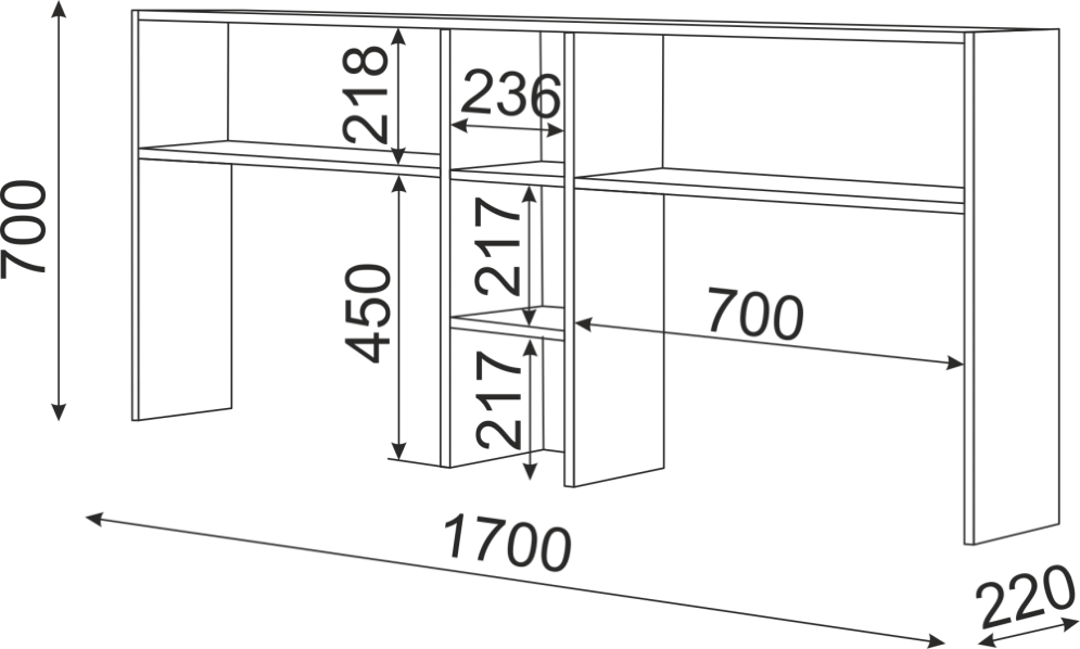 Надстройка стола двойного Остин М15 