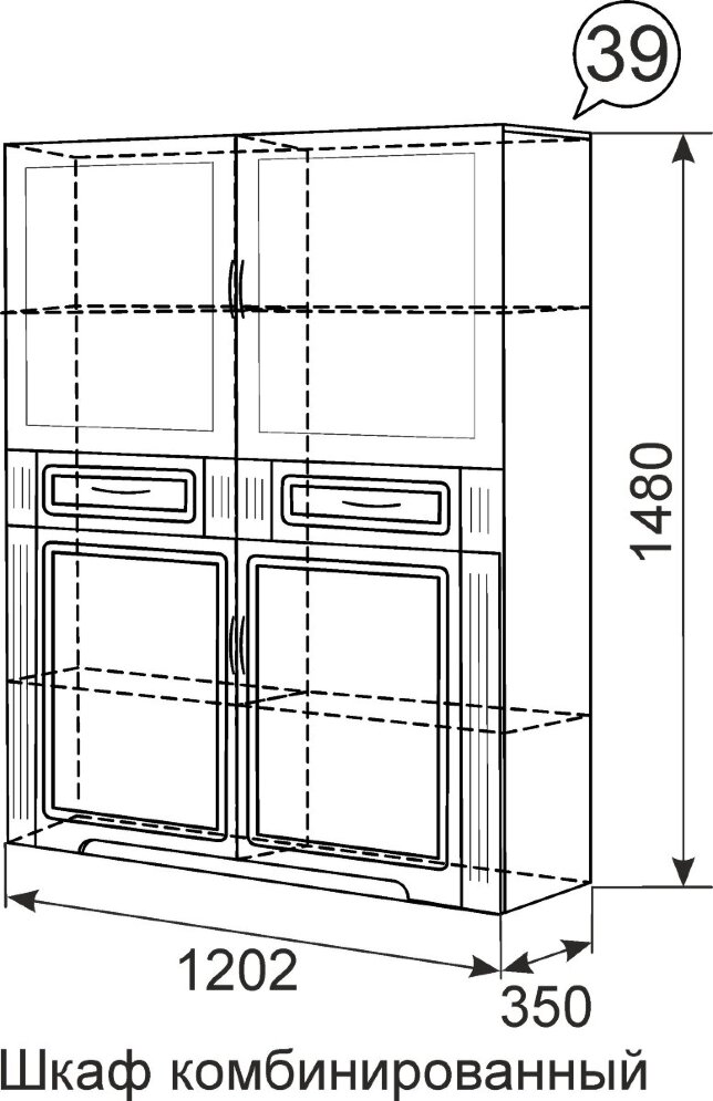 Шкаф комбинированный Виктория №39 