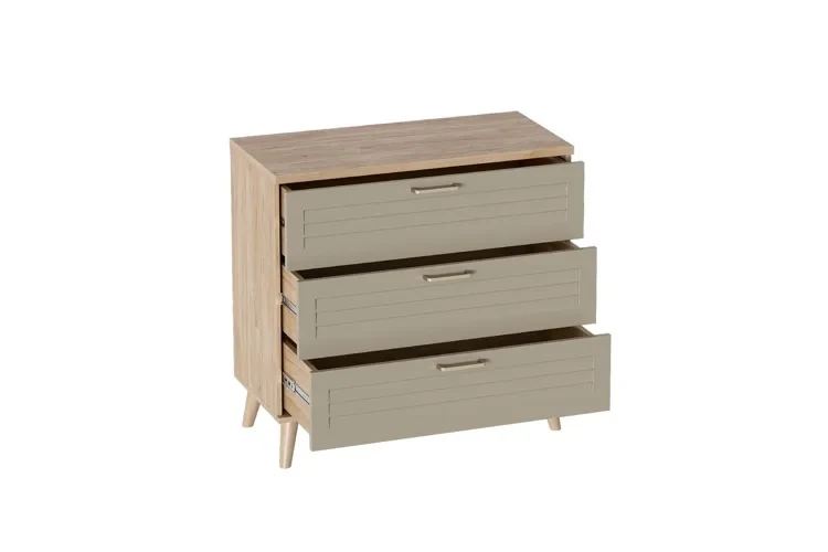 Комод 3 ящика Гавана, Светло-серый софт 