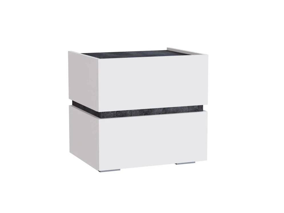 Тумба прикроватная Аркон, Белый / Бетон темный 