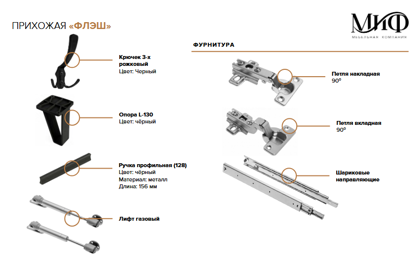 Модульная прихожая Флэш, Графит/Дуб Крафт 