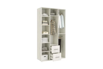 Шкаф 3-х створчатый Фиеста New, Дуб крафт белый / Графит