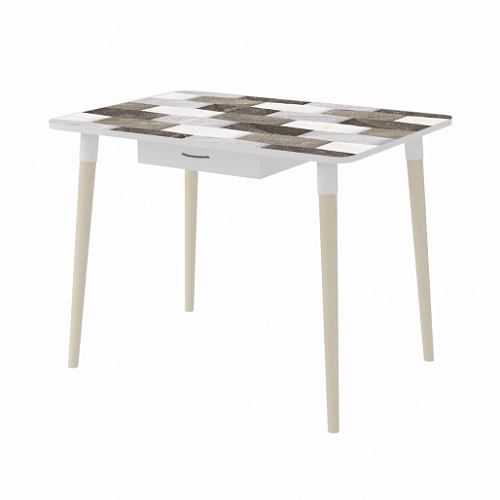 Стол обеденный Сеул 8 с ящиком, опора сосна 