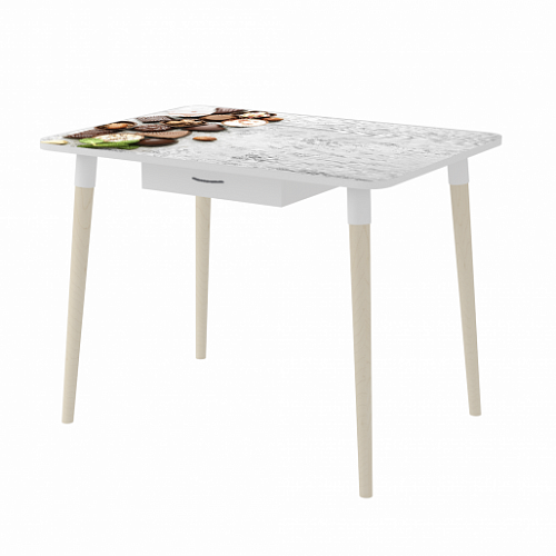 Стол обеденный Сеул 8 с ящиком, опора сосна 