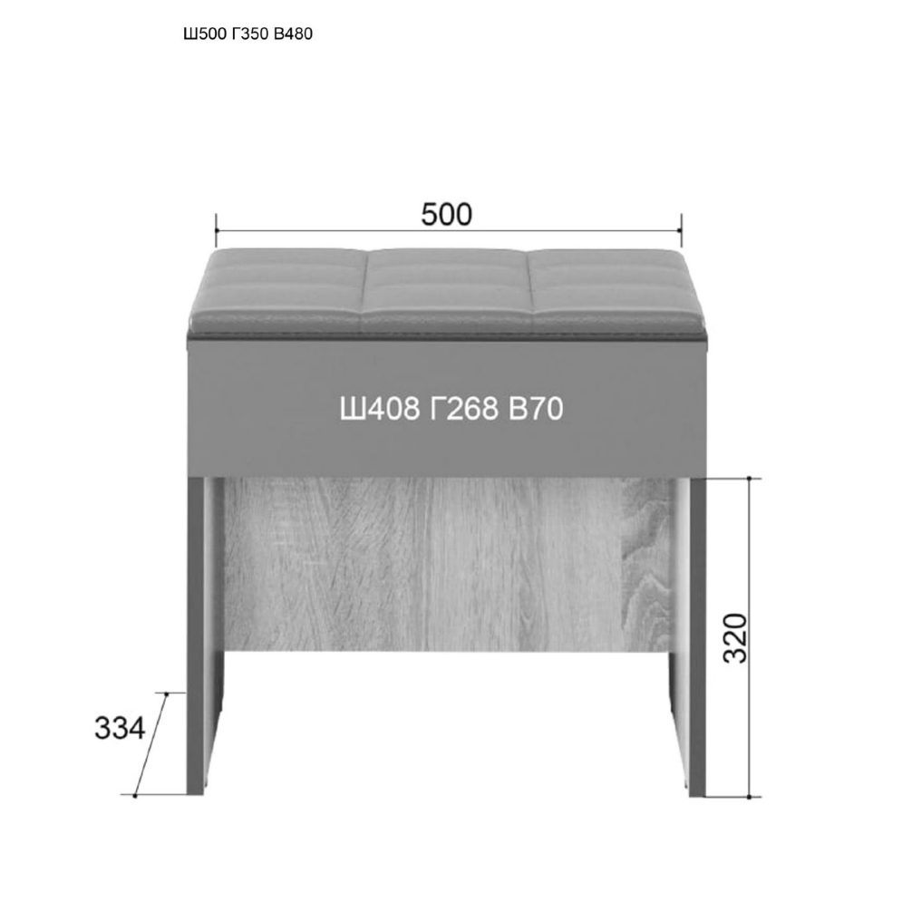 Тумба 500 Эльза, ясень Анкор  