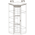 Шкаф угловой №952 Нельсон, Кашемир серый 
