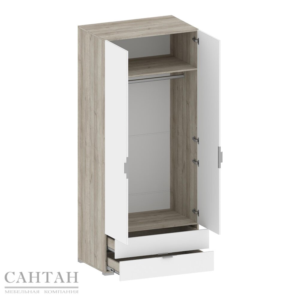 Шкаф 2 двери 2 ящика с зеркалами ШК-3006 Анима  