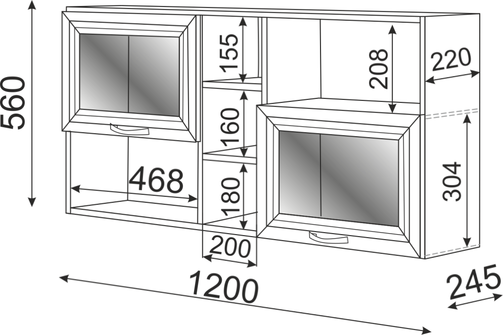 Полка навесная 1 Остин, М16 