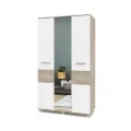 Шкаф трехстворчатый с зеркалом В31 Виора, Серый дуб/Белый 