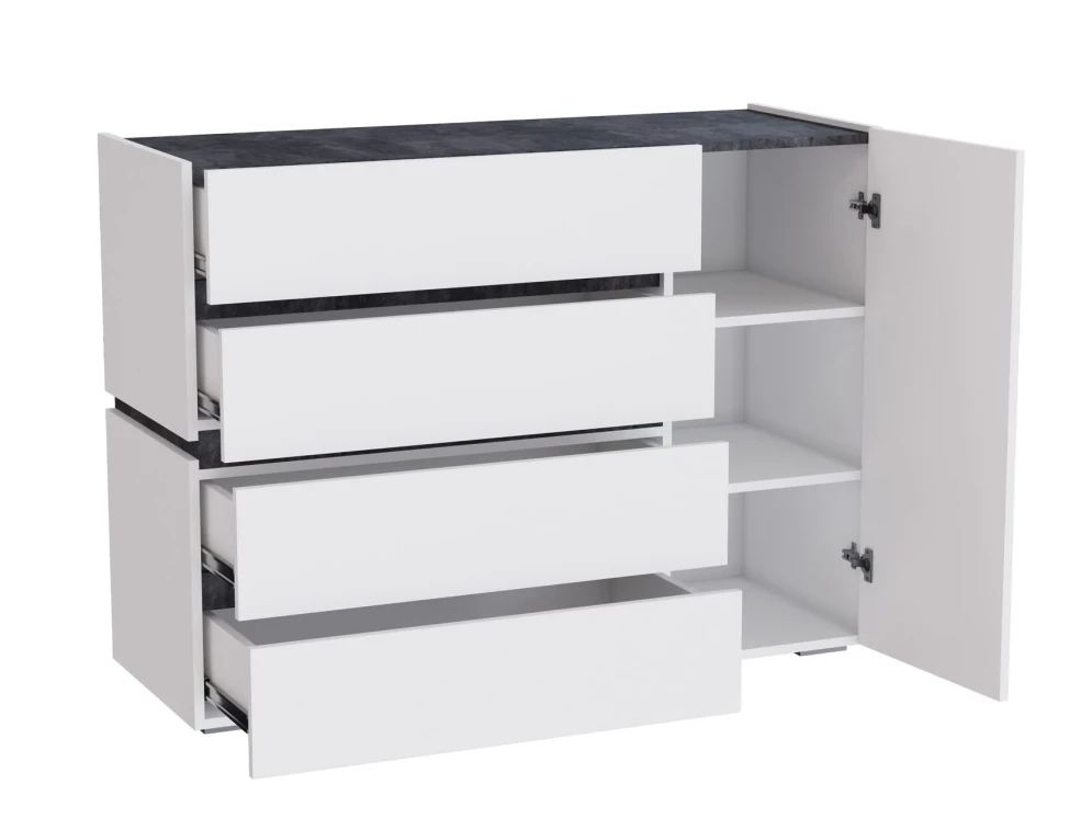 Комод Аркон, Белый / Бетон темный 