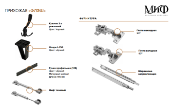 Модульная прихожая Флэш, Графит/Дуб Крафт 2