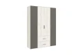Шкаф 4-х створчатый Фиеста New, Дуб крафт белый / Графит 