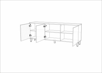 Тумба ТВ Ливерпуль, вотан/белый глянец 