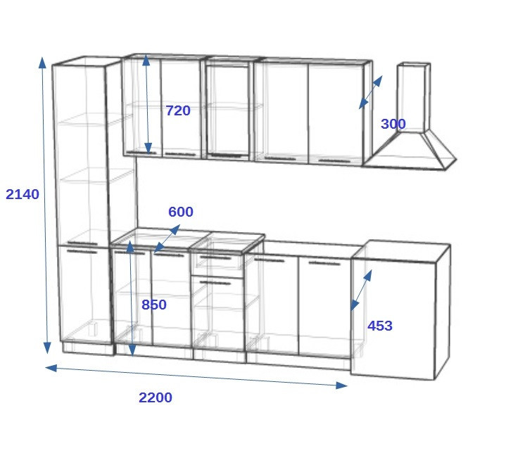 РоялВуд Голубой Прованс 2 арт. 9Р - 2200 мм 