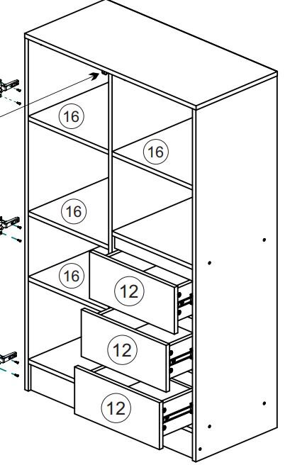 Шкаф комбинированный Челси Color, слоновая кость 