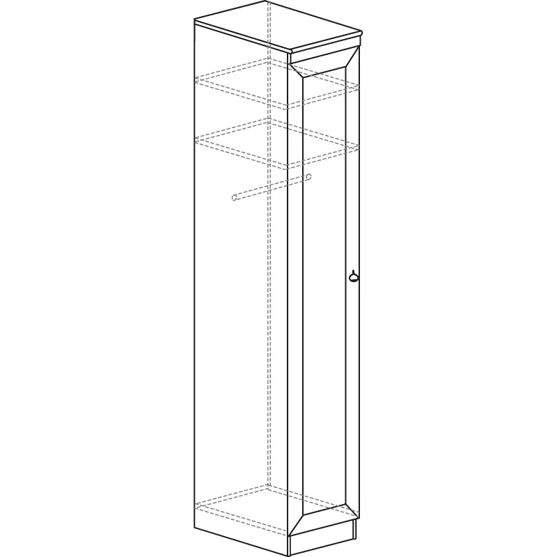 Шкаф-пенал для одежды Инна 614, Денвер светлый 