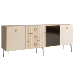 Комод (для гостиной) 2.1  БМКМ-5(Fi) [4]  (1 дверь стекло-2 двери лак) Bogemia Fillini