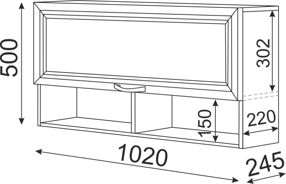 Полка навесная 2 Остин, М17 