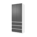 Шкаф 800 Парус, белый/Графит 