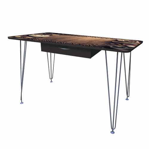 Стол обеденный Сеул 8 с ящиком, опора Лофт 