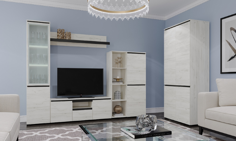 Полка навесная Гретта, крафт белый 