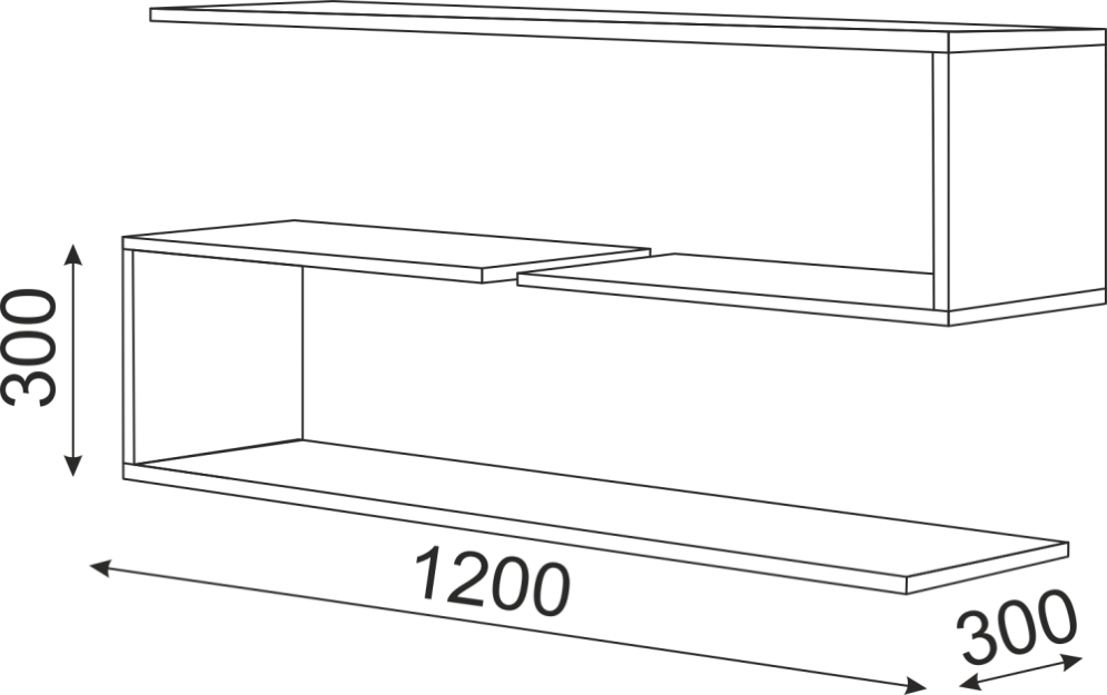 Полки навесные Остин 3 (2шт) М18 